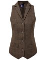 Dames Gilet Herringbone Premier PR626 Bruin